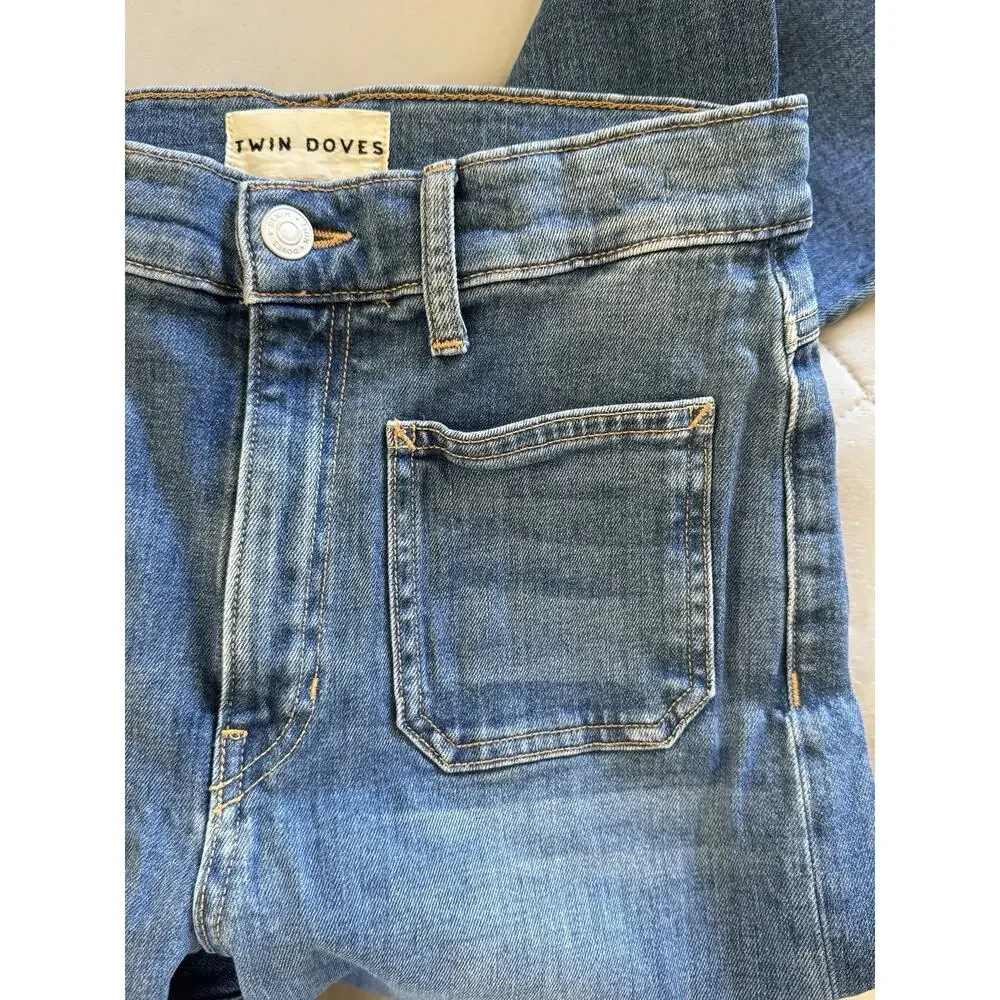 Emerson Fry Twin Doves Treasure Jeans Womens Size 28 "Bell" Flared Leg Stardust - Picture 8 of 16